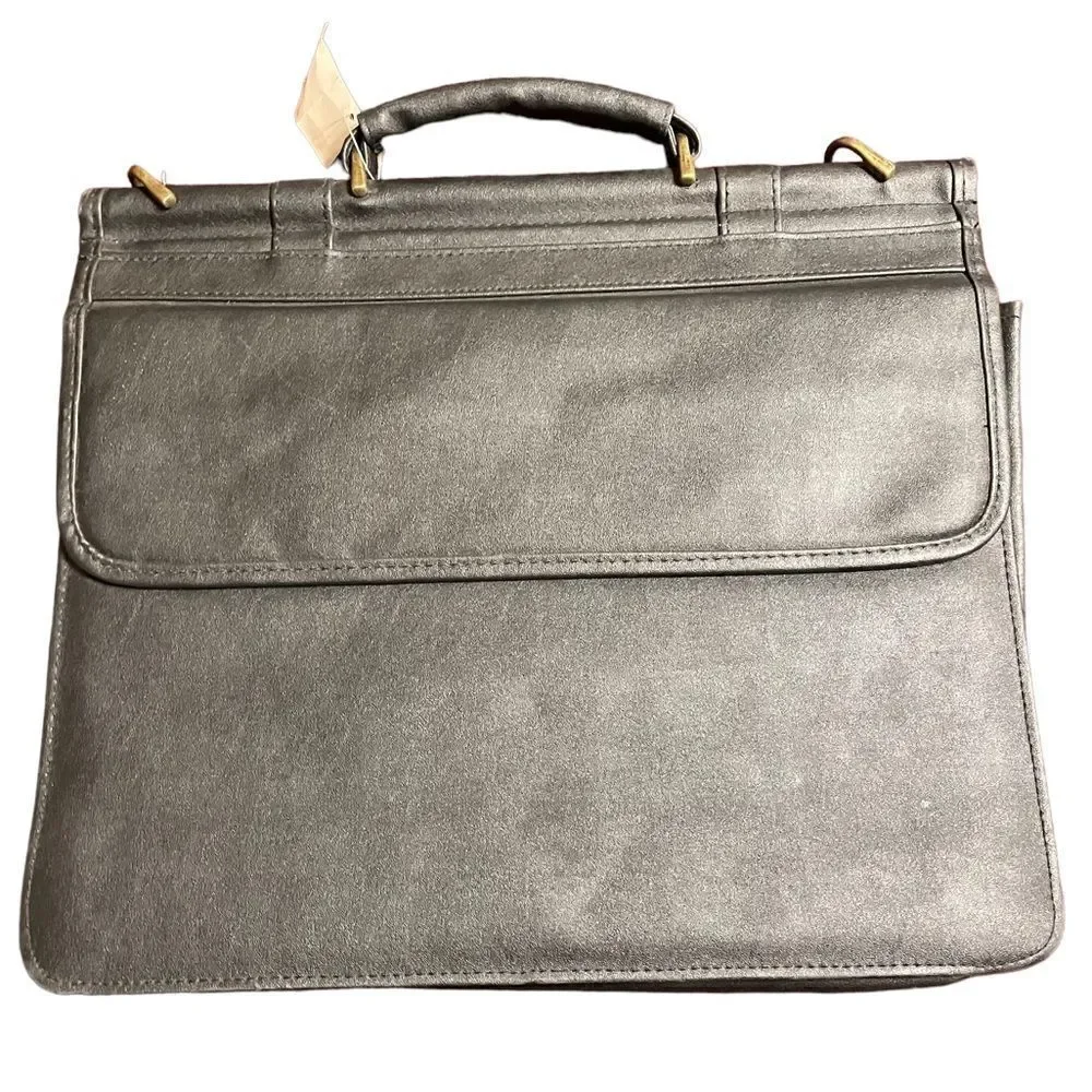 Leather look black laptop briefcase messenger  bag -NWT